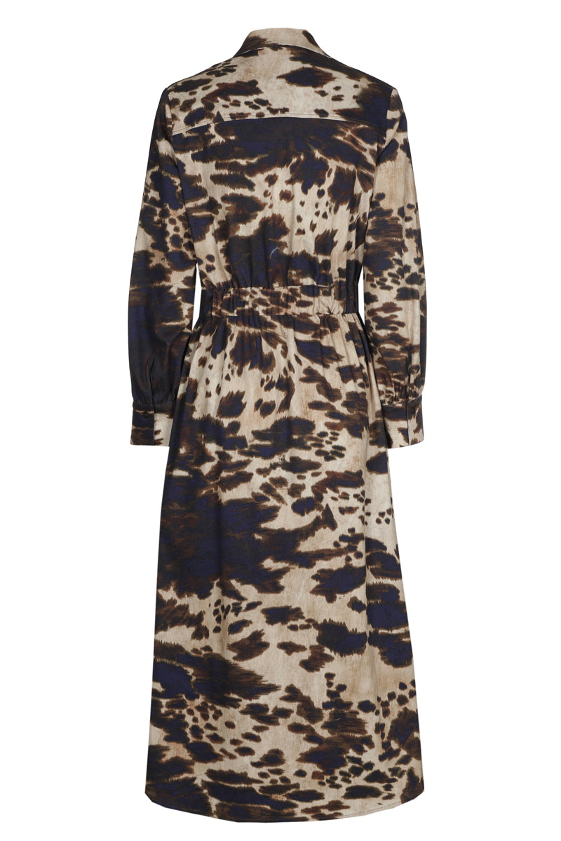 Printed belted shirt-dress 