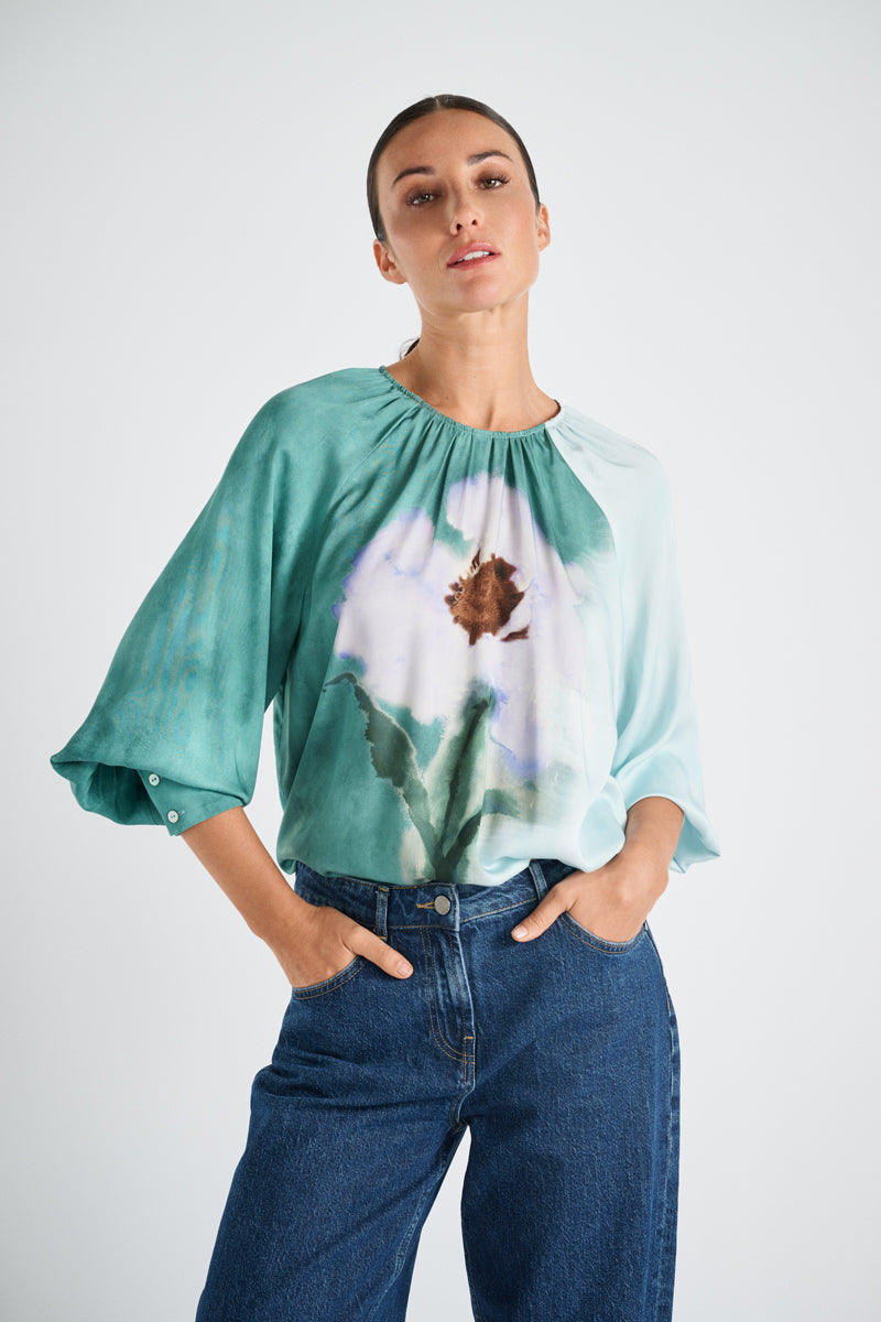 Top fluide imprimé fleuri 