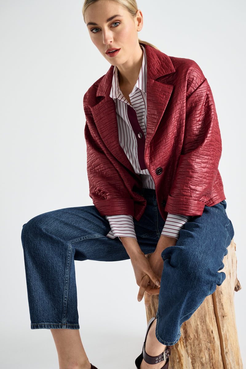 Veste-blazer courte et boxy structurée