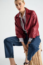 Short boxy structured blazer-jacket