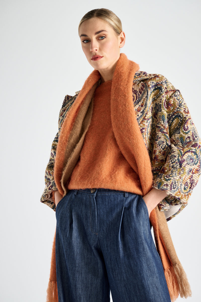 Korte paisley tweed jas