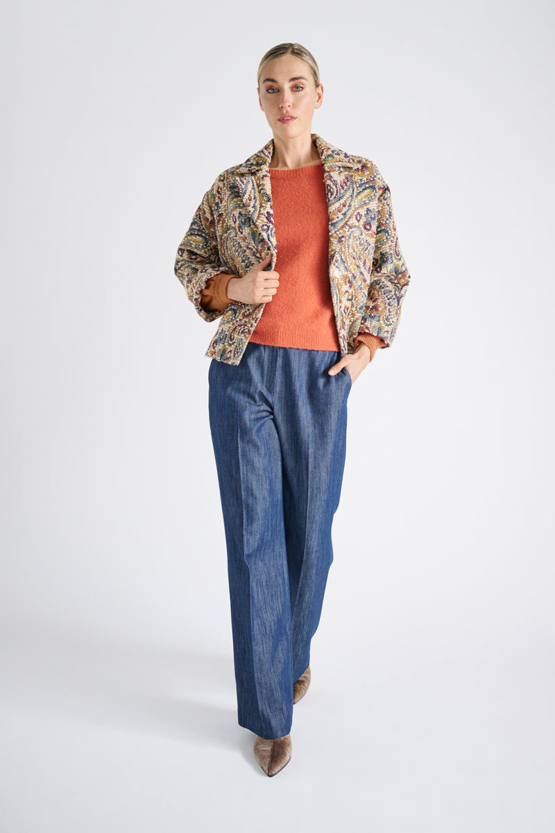 Veste jacquard tweed courte