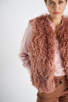 Fake fur waistcoat pink