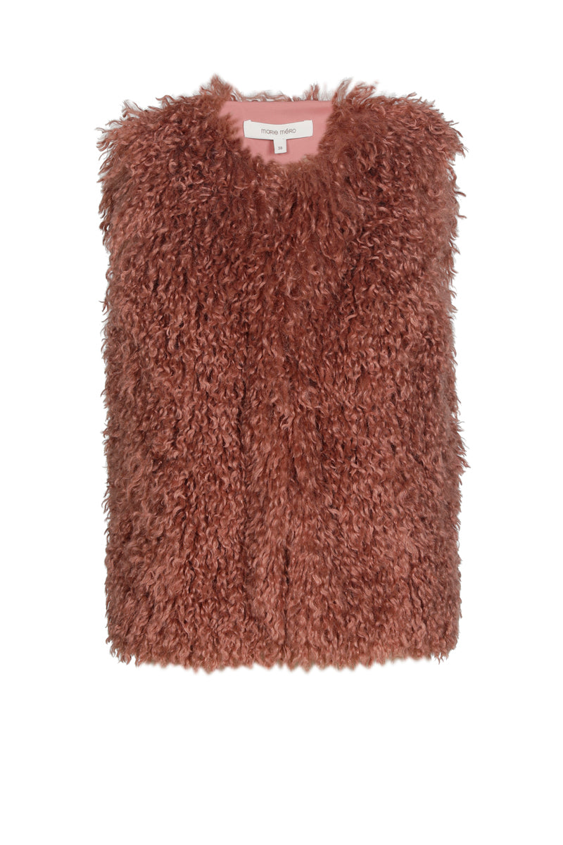 Fake fur waistcoat pink