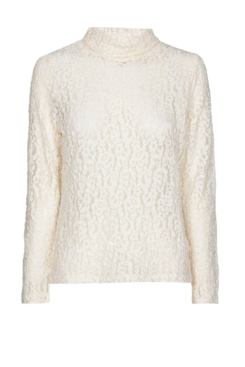 Sous-pull en dentelle crème