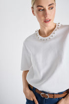 T-shirt boxy avec col trompe-l'oeil 