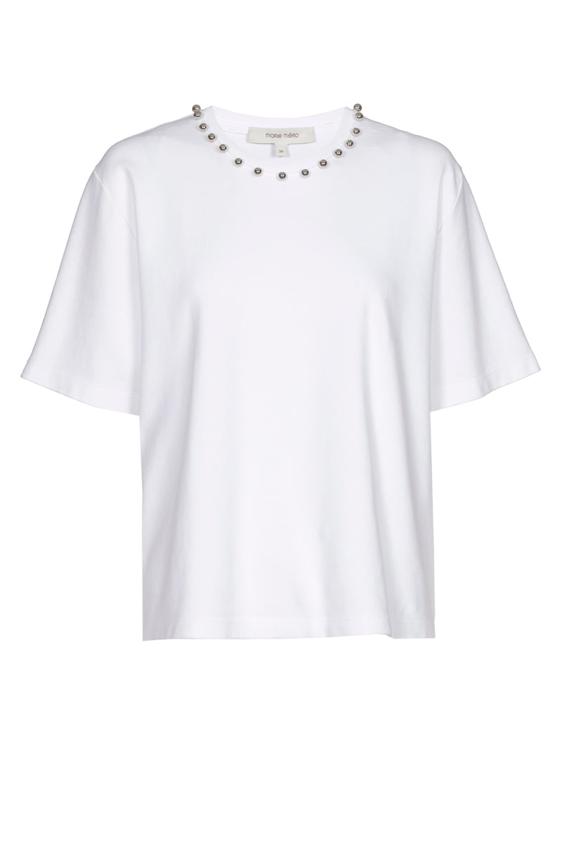 T-shirt boxy avec col trompe-l'oeil 