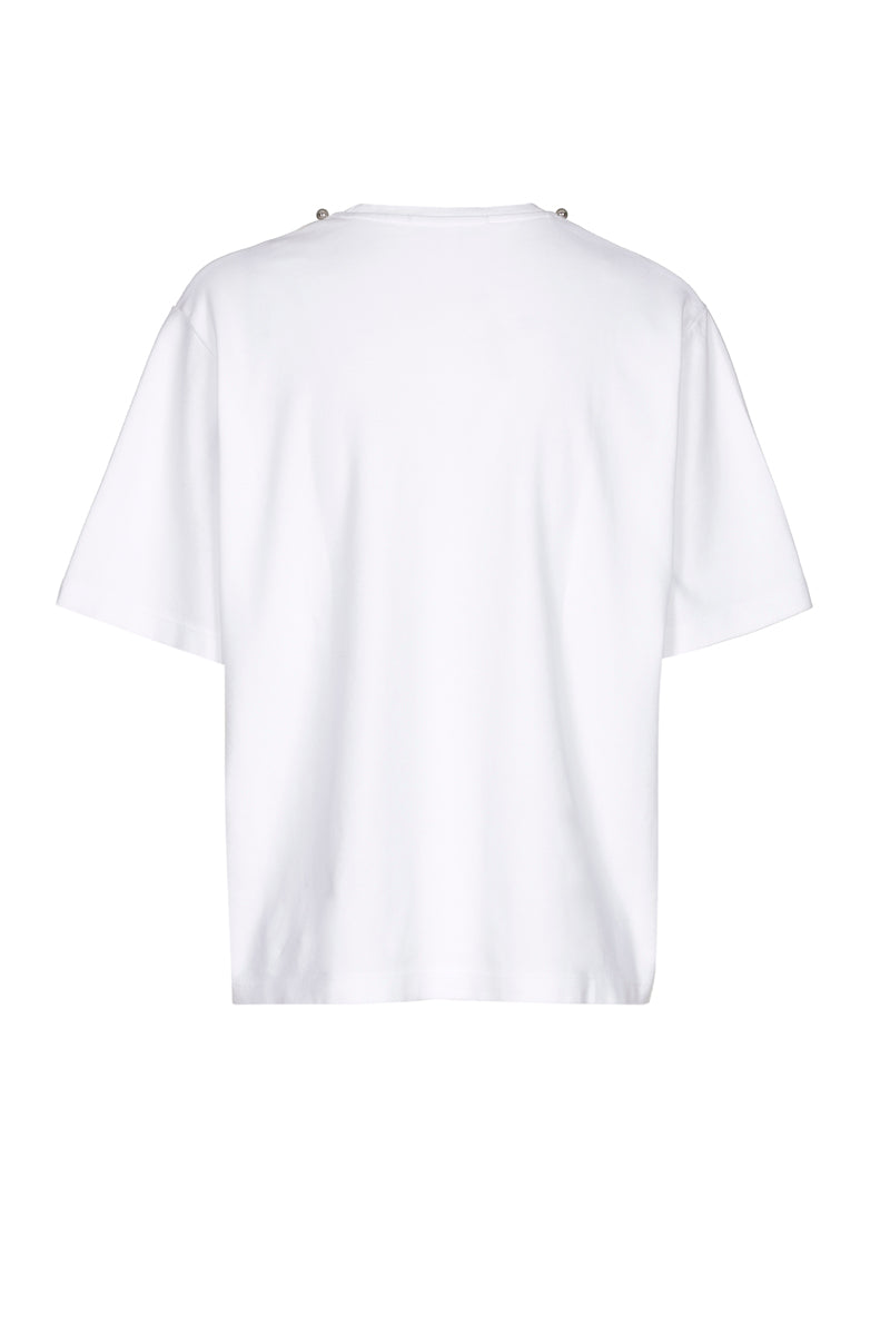 T-shirt boxy avec col trompe-l'oeil 