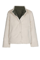 Reversible short kaki padded and lined jacket