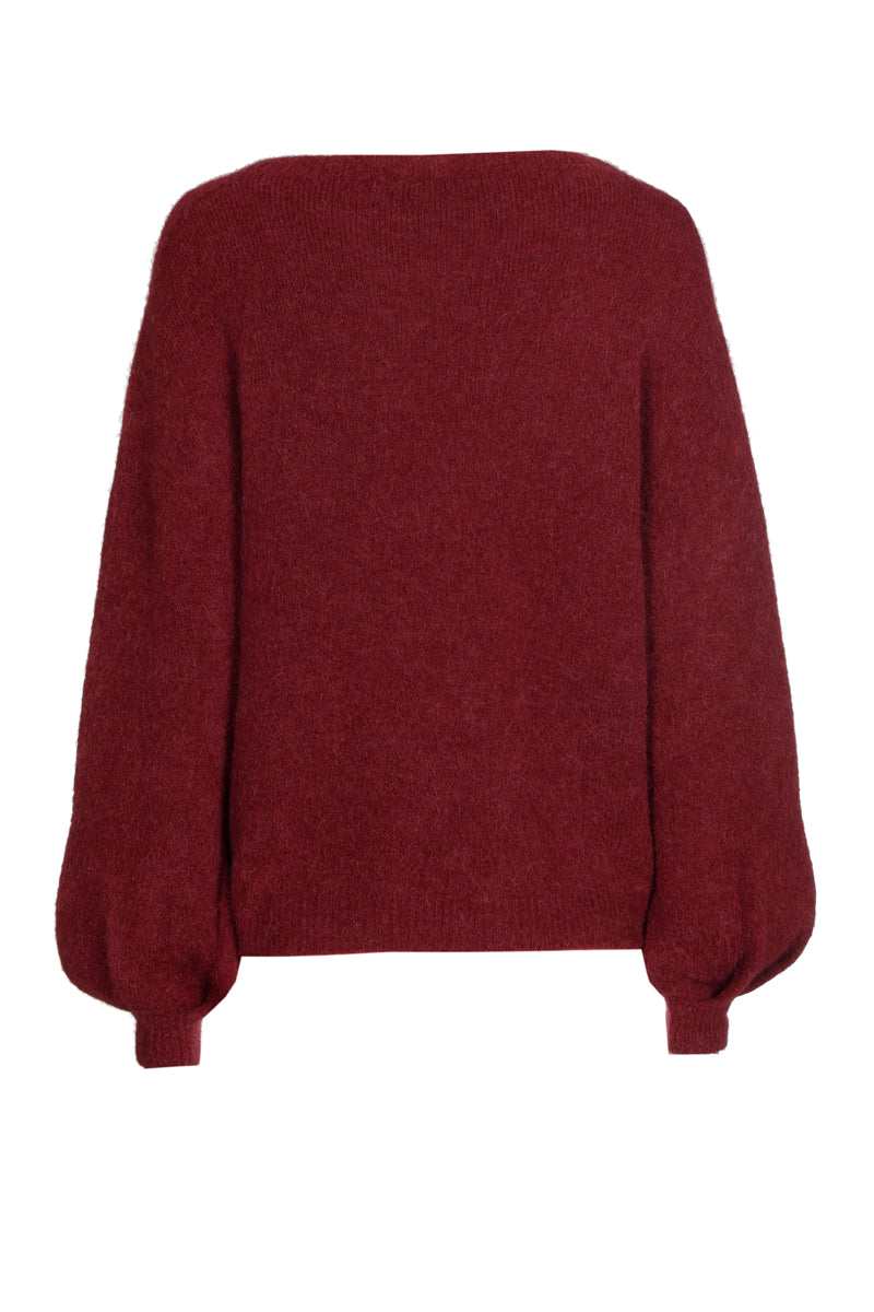 Pull ample à manches bouffantes et col bateau