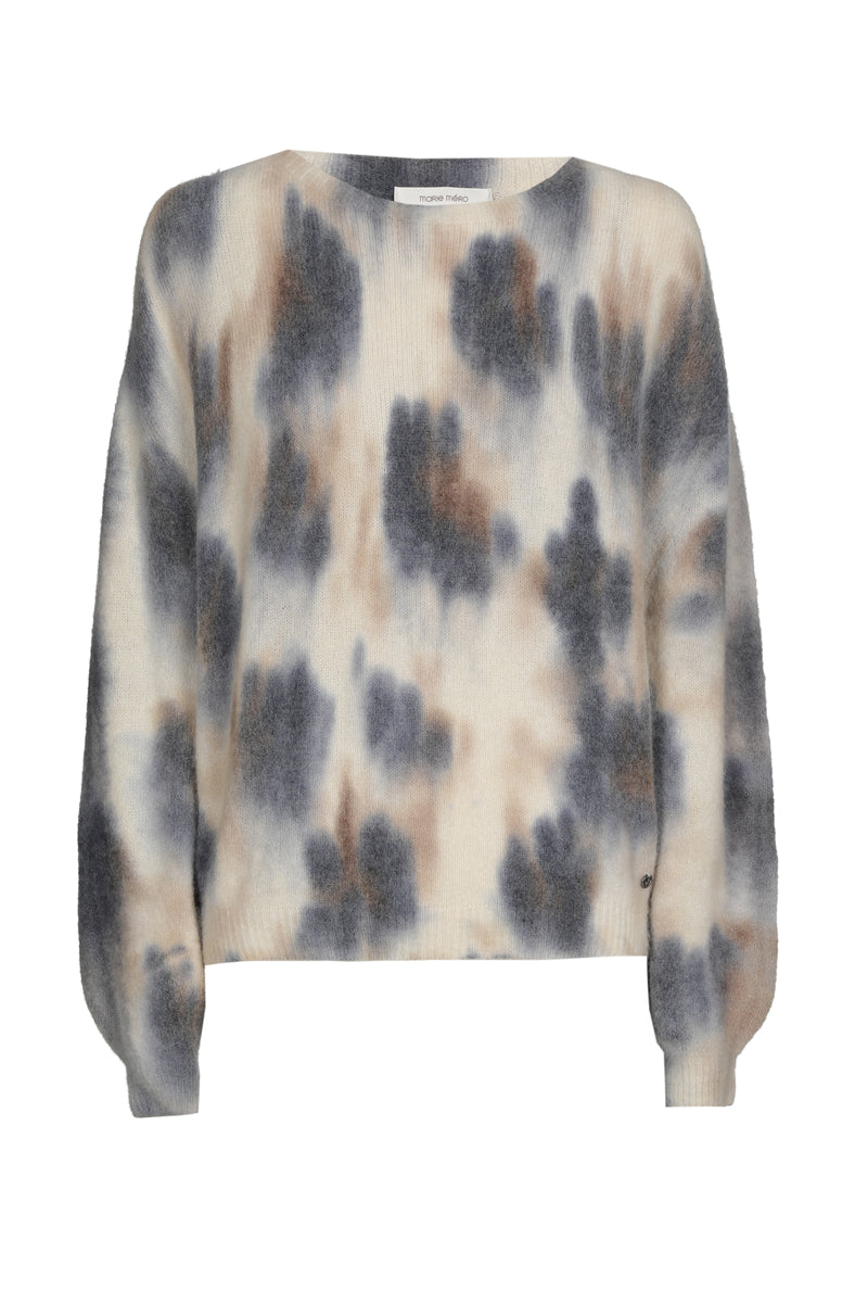Grafische alpaca trui met ronde hals en lange mouw