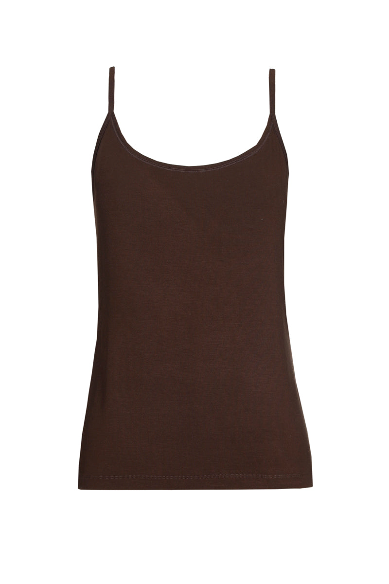 Basic brown top with spaghetti straps