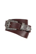 Ceinture de cowboy marron à boucle argentée