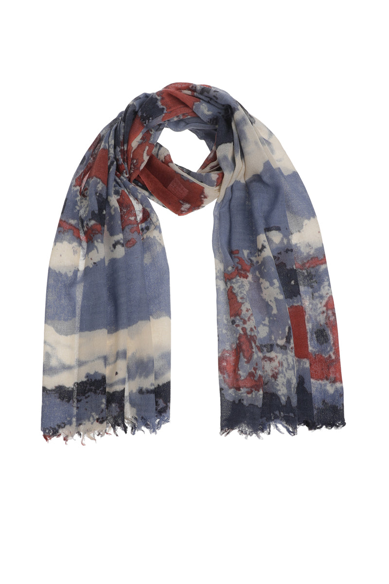 Wool graphic printed scarf
