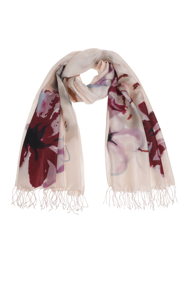 Zijden sjaal met bloemenprint