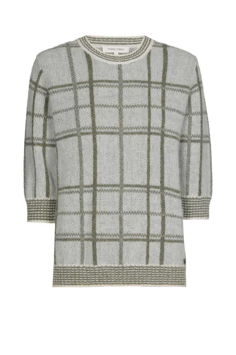 Groene alpaca trui met ruitenpatroon