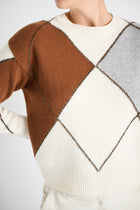 Pull court et boxy à losanges