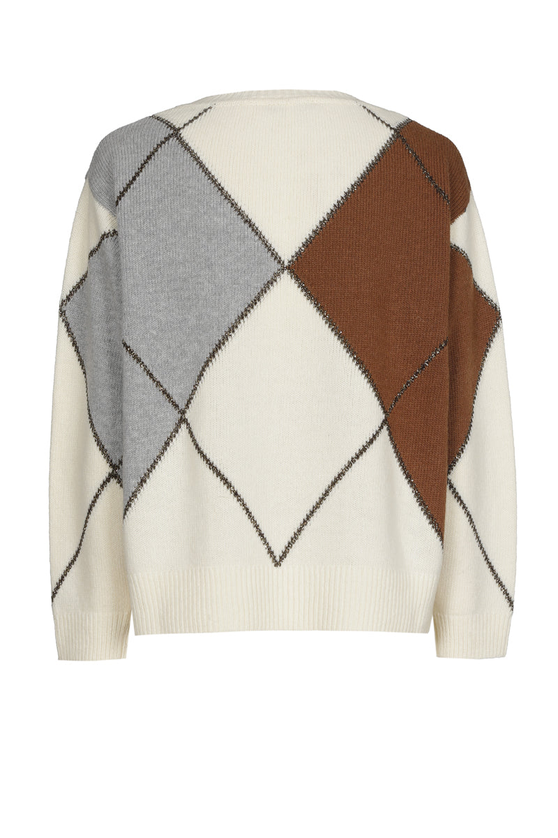 Pull court et boxy à losanges