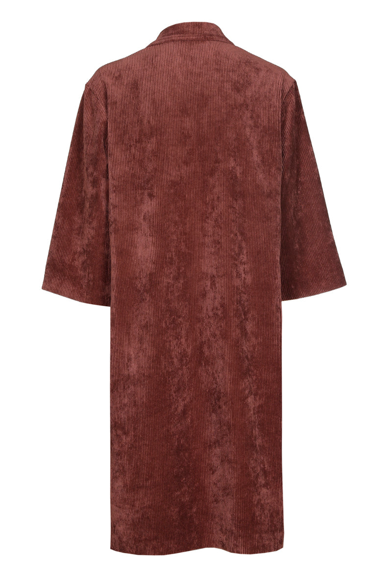 Straight shirt dress in velour
