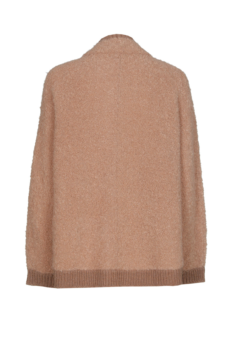 Camel college cape-cardigan