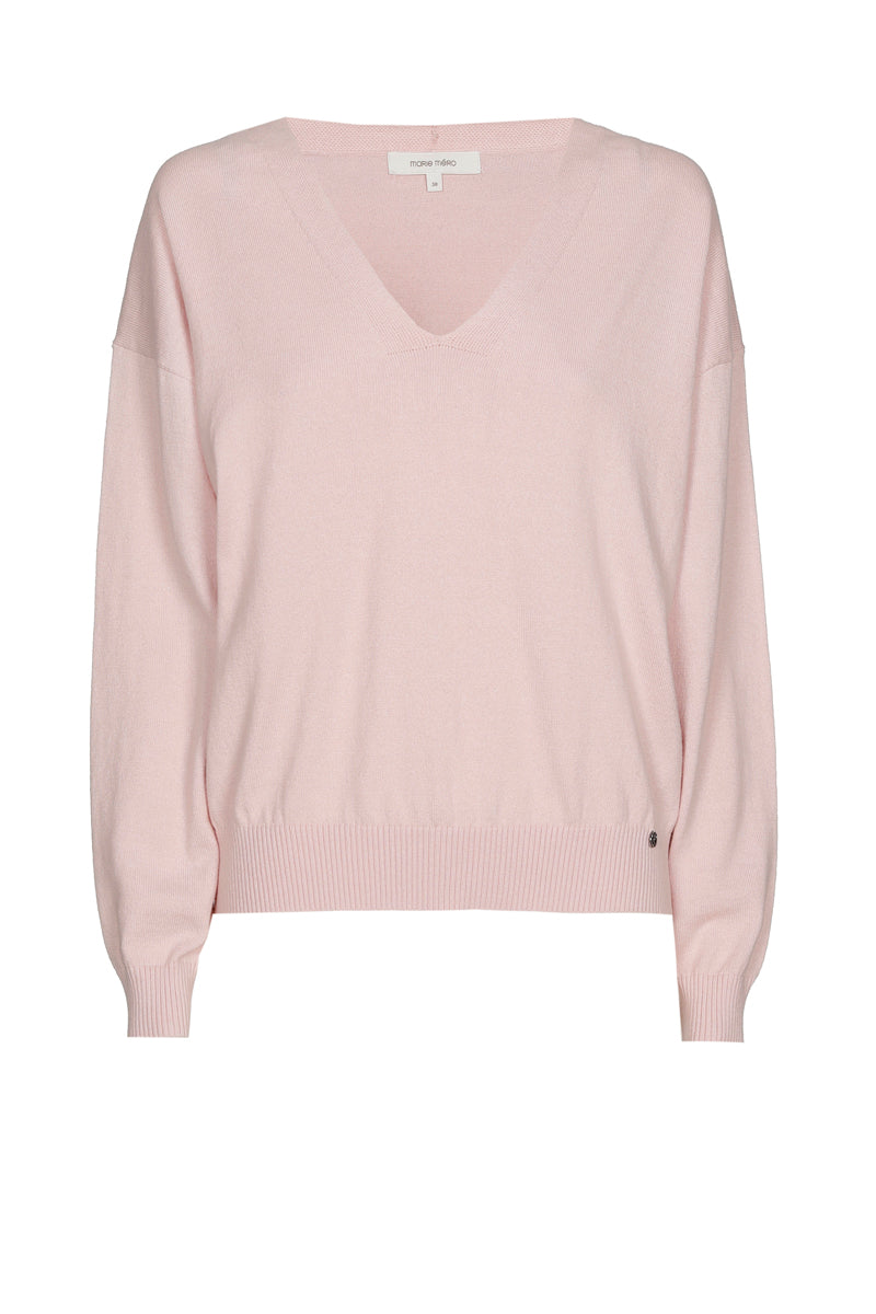 Boxy V-neck sweater in cashmere-cotton