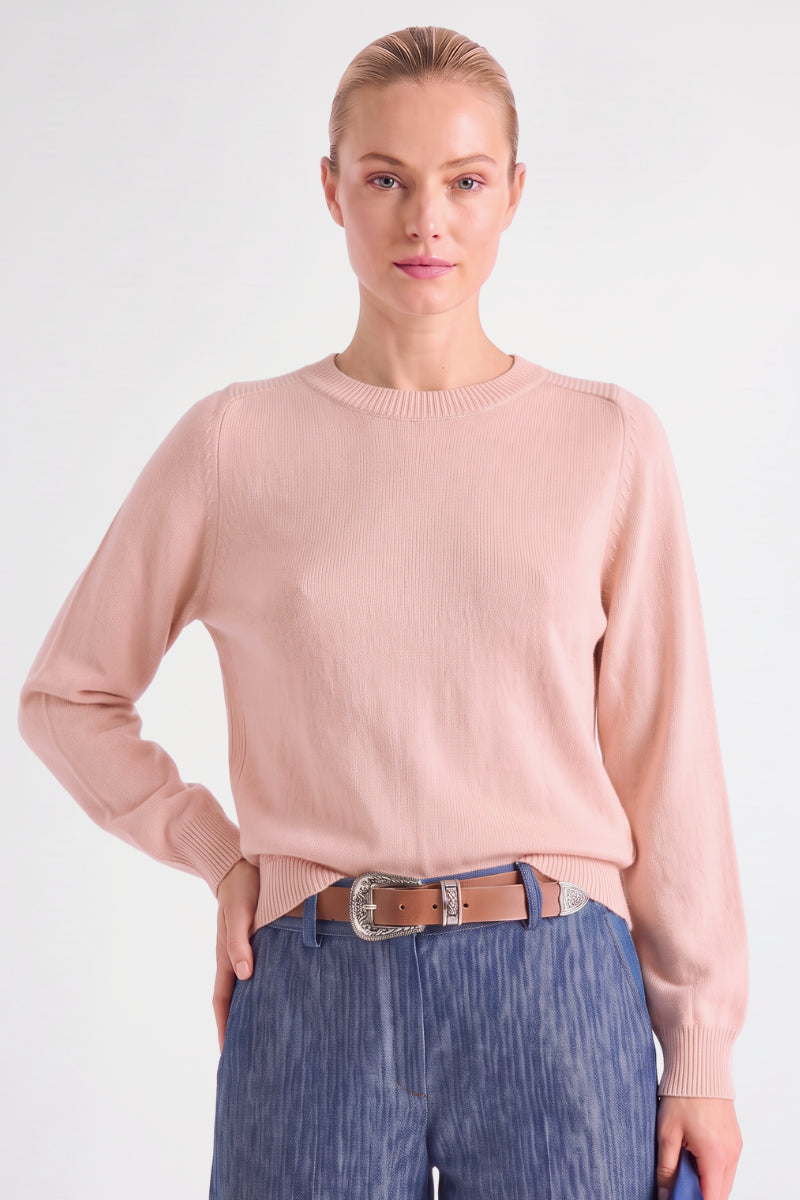 Boxy roze trui met boothals