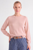 Boxy roze trui met boothals