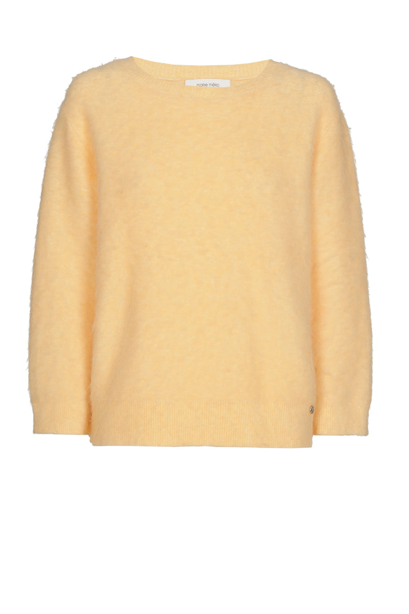Wide hairy yellow alpaca sweater