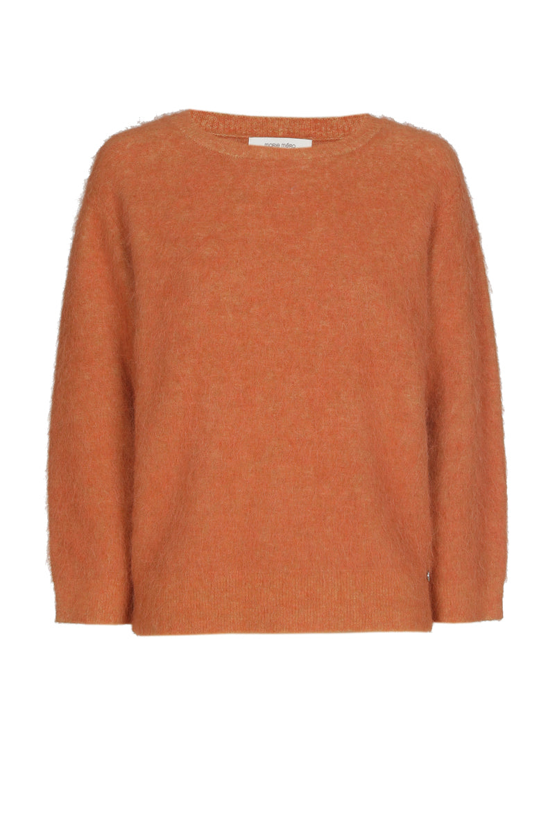 Wide hairy orange alpaca sweater