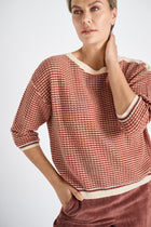 Boxy boatneck jacquard sweater