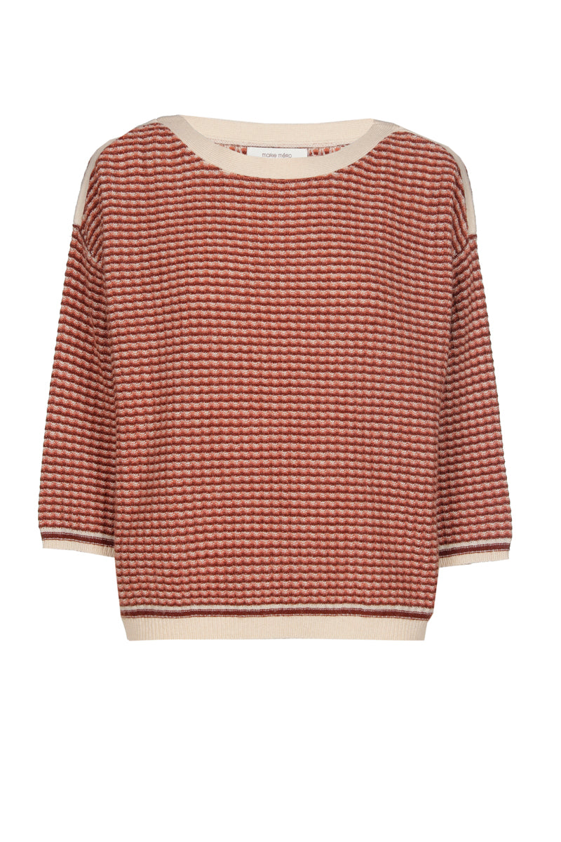 Boxy boatneck jacquard sweater