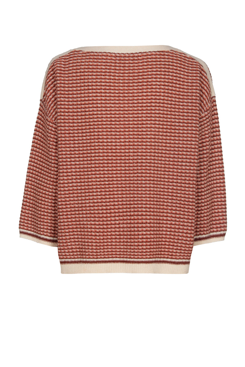 Boxy boatneck jacquard sweater