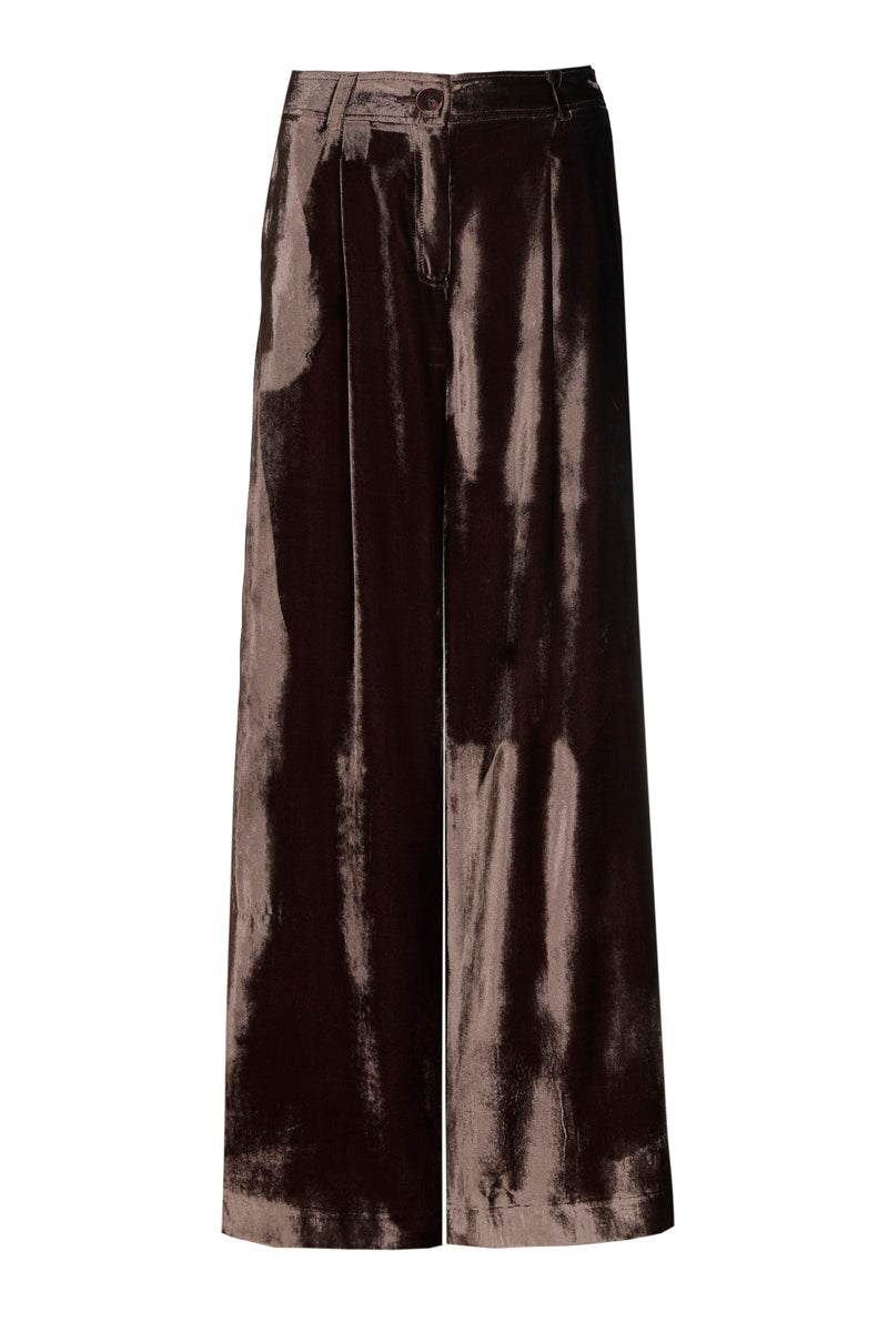 Long and wide brown velvetine pants 