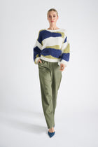 Wide cream graphic alpaca sweater