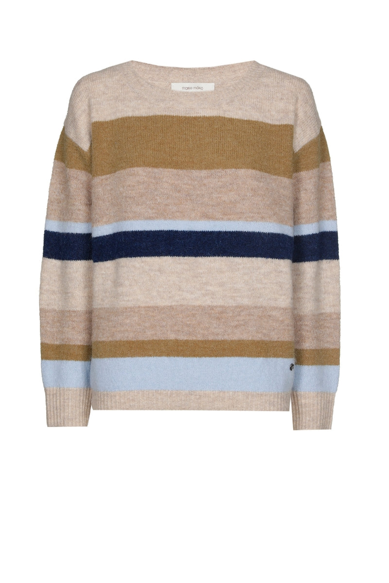 Striped wool bleuy round neck sweater 