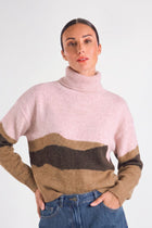 Lightpink rollneck with wavy print