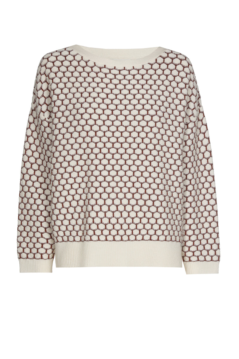 Pull ample et épais motif nid d'abeille