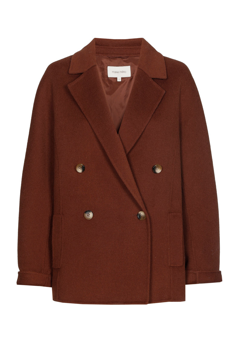 Manteau court marron foncé