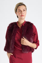 Bordeaux faux fur bodywarmer