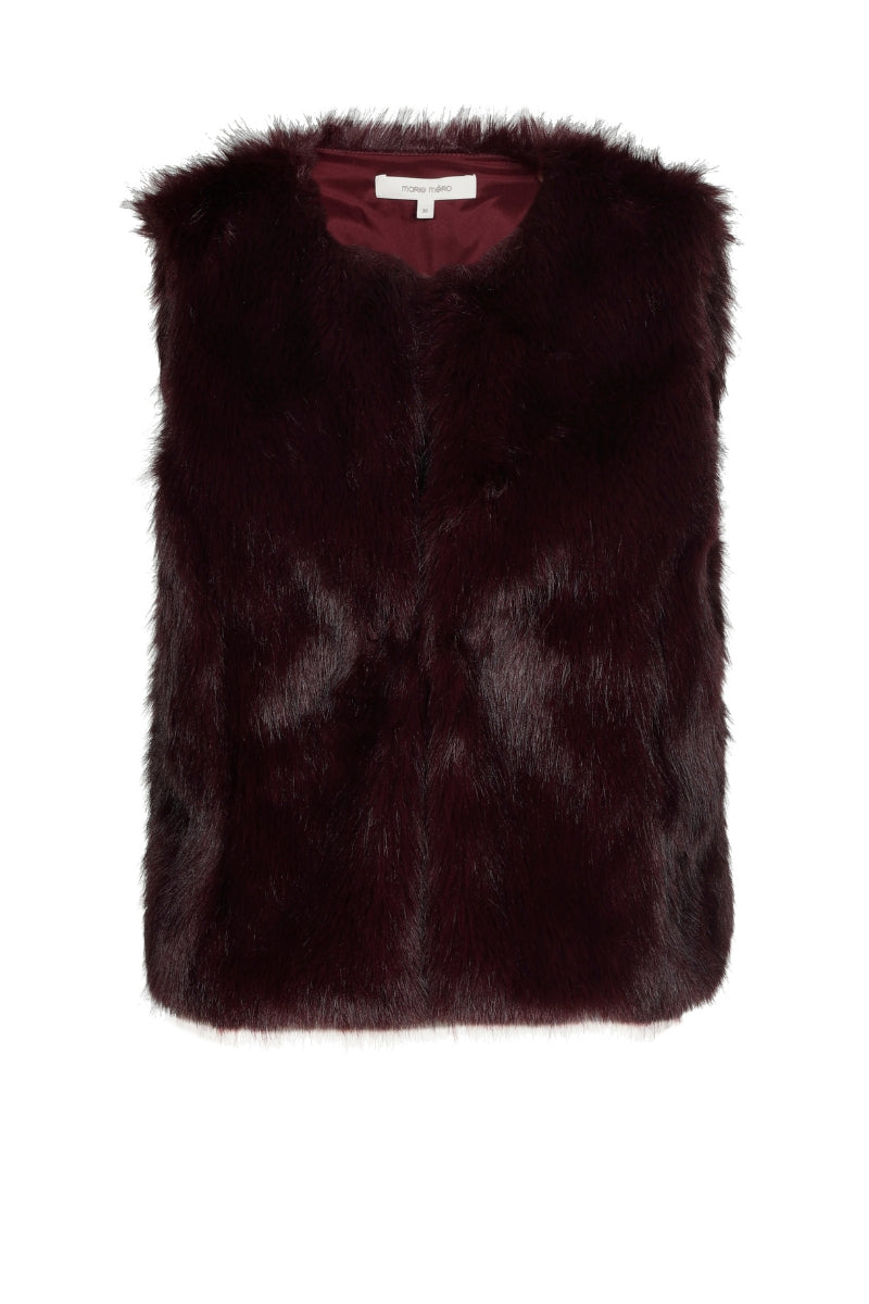 Bordeaux fake fur bodywarmer