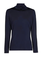 Donkerblauwe sous-pull in stretch viscose