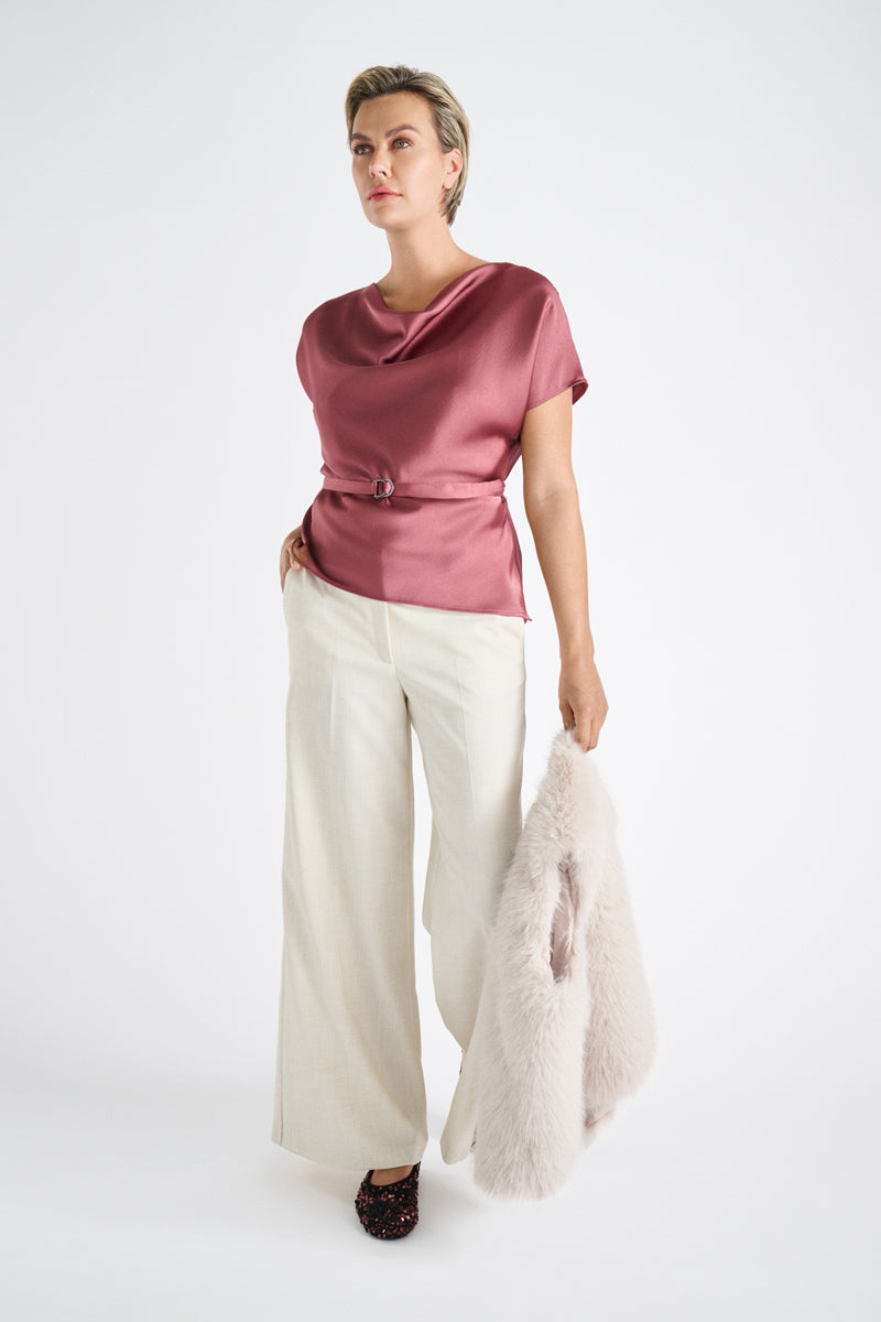 Beige fake fur bodywarmer