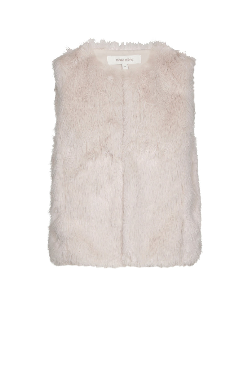 Beige fake fur bodywarmer