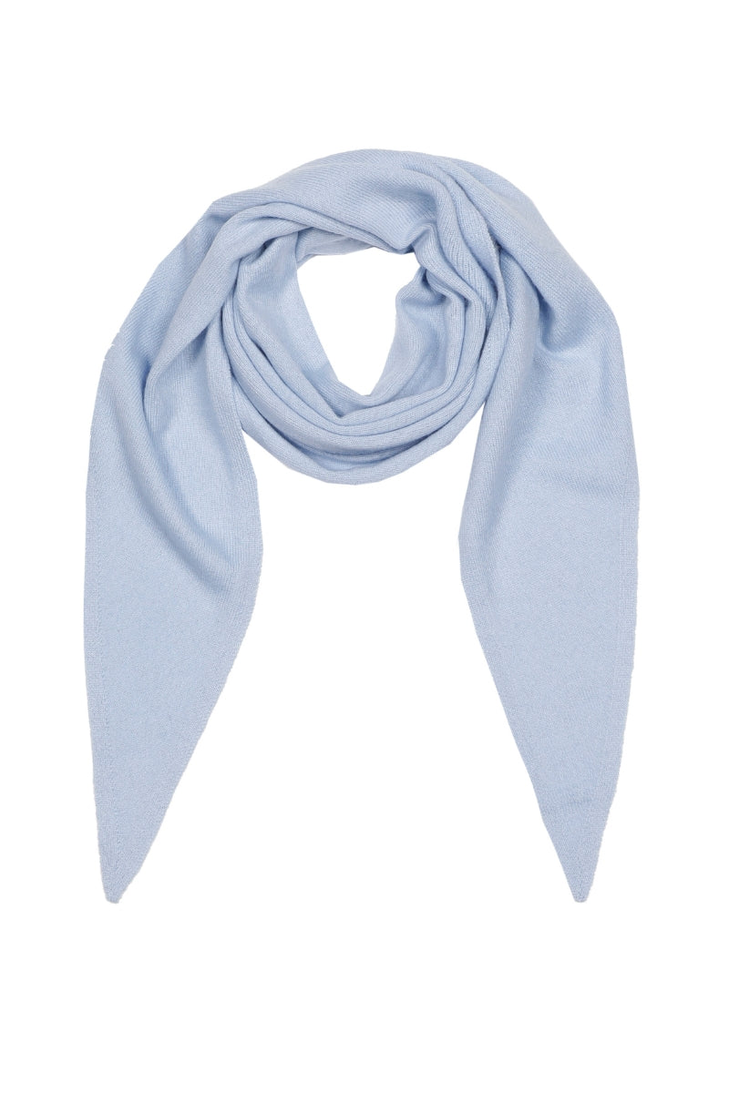 Sky blue triangle wool-cashmere scarf