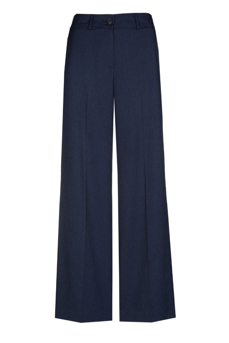 Straight long navy fluid pants 