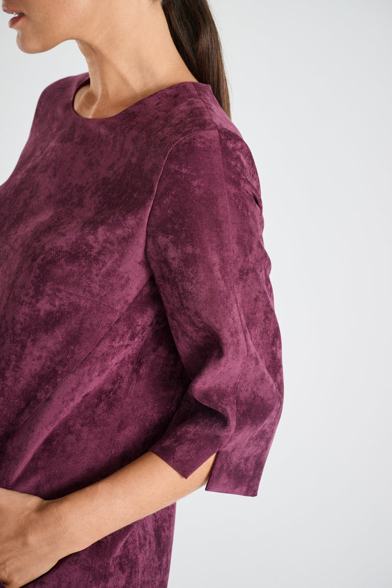 Korte rechte fluwelen jurk