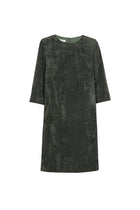 Robe-chasuble verte courte et droite velours