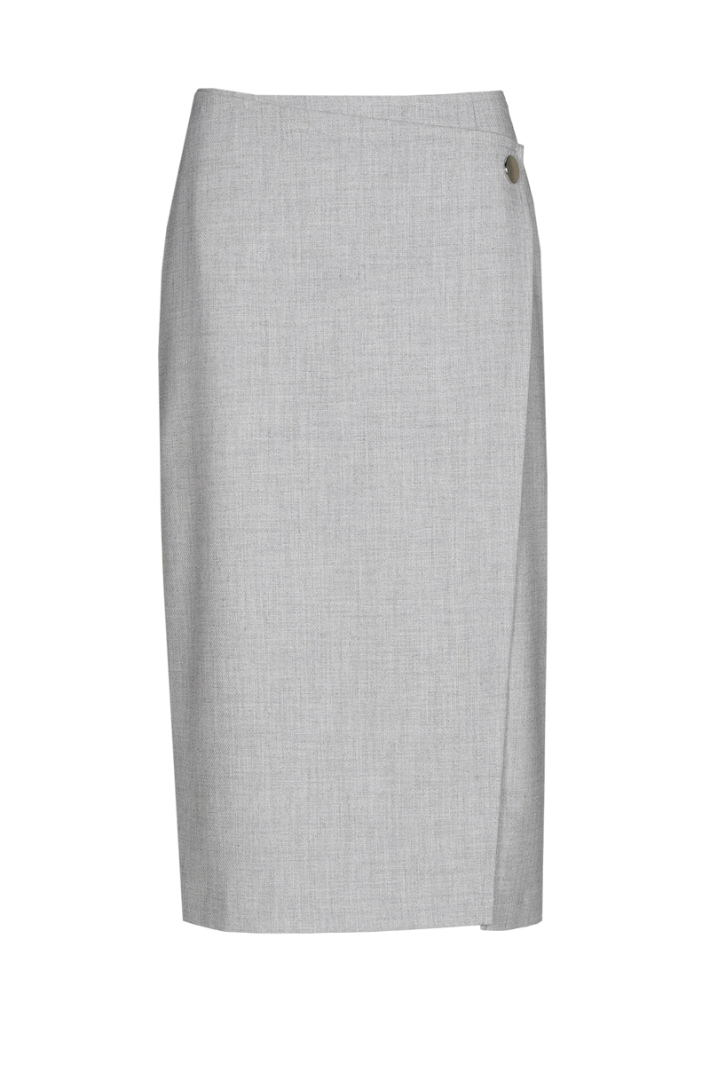 Pencil wrap skirt grey