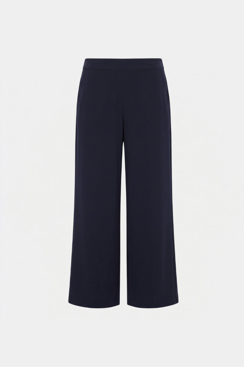 Pantalon large bleu nuit avec taille élastiquée au dos