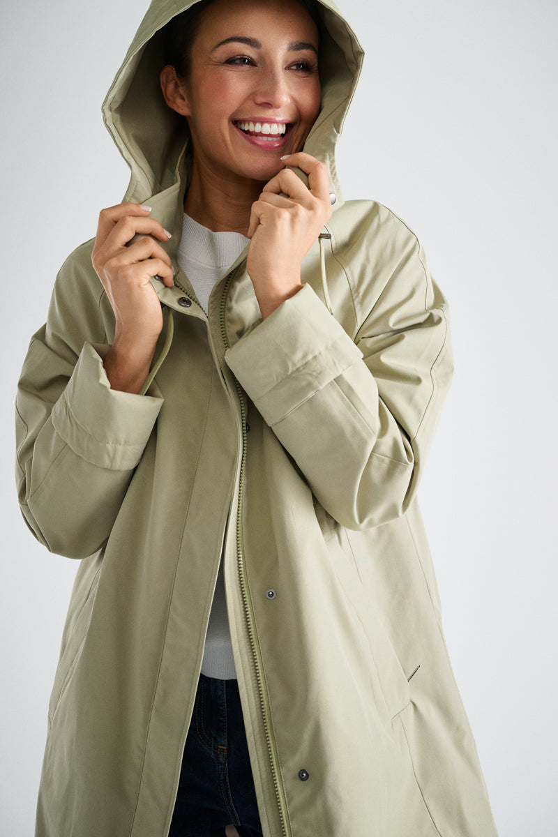 Khaki hooded parka